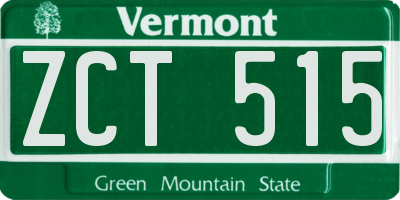 VT license plate ZCT515