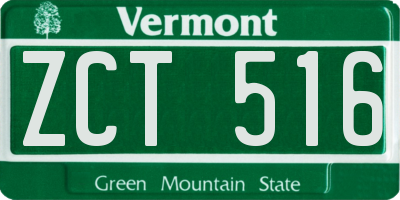 VT license plate ZCT516