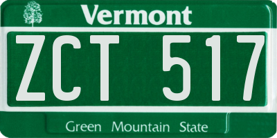 VT license plate ZCT517