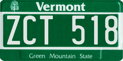 VT license plate ZCT518