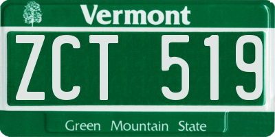 VT license plate ZCT519