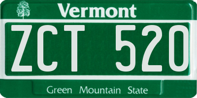 VT license plate ZCT520