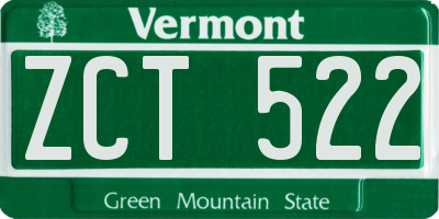 VT license plate ZCT522