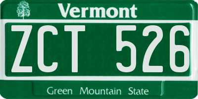 VT license plate ZCT526