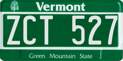 VT license plate ZCT527