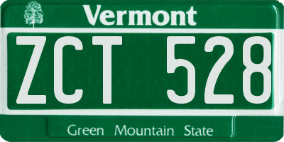 VT license plate ZCT528