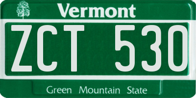 VT license plate ZCT530