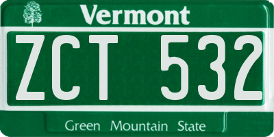 VT license plate ZCT532