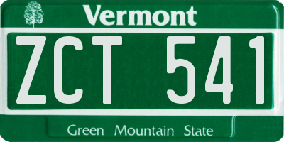 VT license plate ZCT541