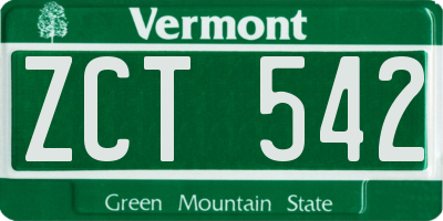 VT license plate ZCT542