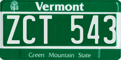 VT license plate ZCT543
