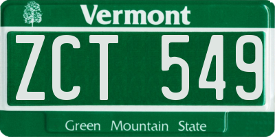 VT license plate ZCT549