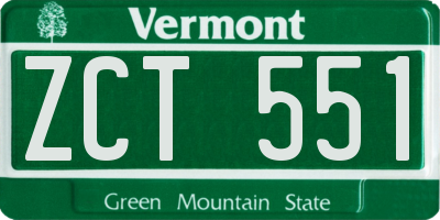 VT license plate ZCT551