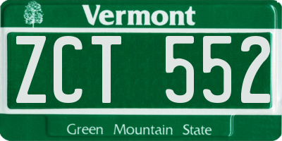 VT license plate ZCT552