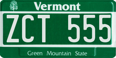 VT license plate ZCT555