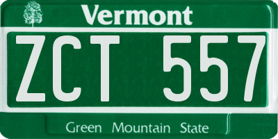 VT license plate ZCT557