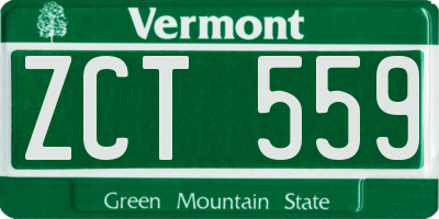 VT license plate ZCT559