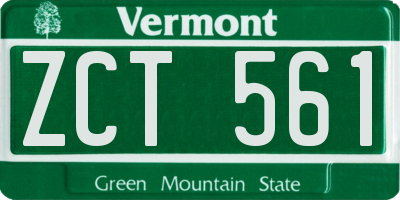 VT license plate ZCT561