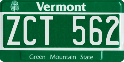 VT license plate ZCT562