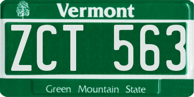 VT license plate ZCT563