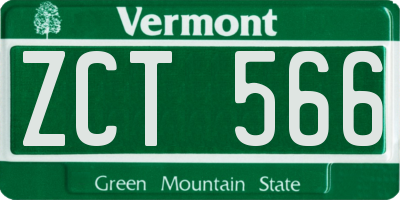 VT license plate ZCT566