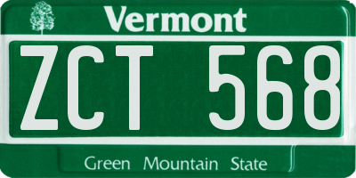VT license plate ZCT568