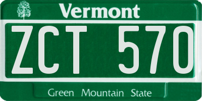 VT license plate ZCT570