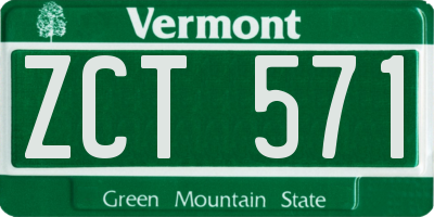 VT license plate ZCT571