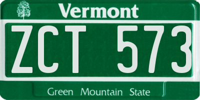 VT license plate ZCT573