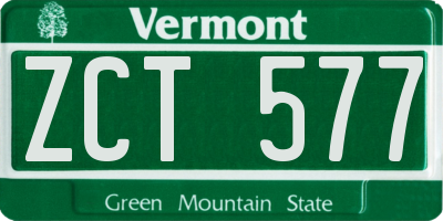 VT license plate ZCT577