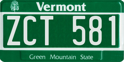 VT license plate ZCT581