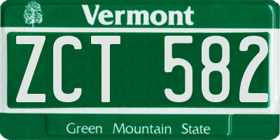 VT license plate ZCT582