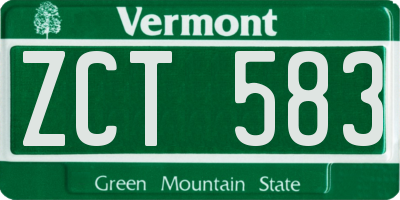 VT license plate ZCT583