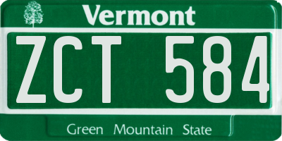 VT license plate ZCT584