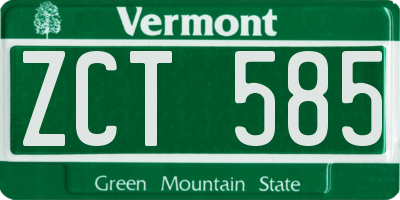 VT license plate ZCT585