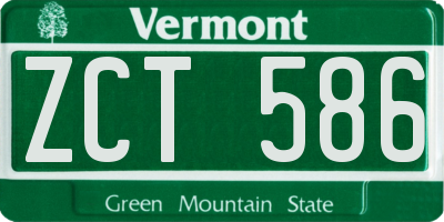 VT license plate ZCT586