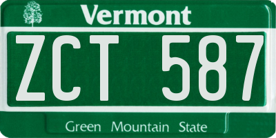 VT license plate ZCT587