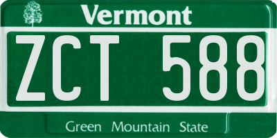 VT license plate ZCT588