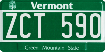 VT license plate ZCT590