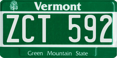 VT license plate ZCT592