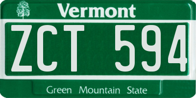 VT license plate ZCT594