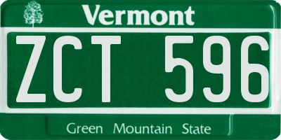 VT license plate ZCT596