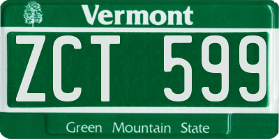 VT license plate ZCT599