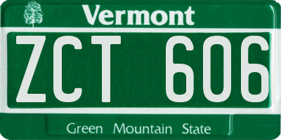 VT license plate ZCT606