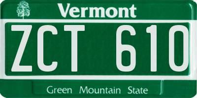 VT license plate ZCT610