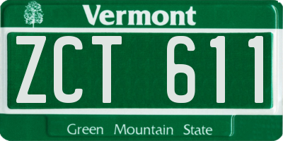 VT license plate ZCT611