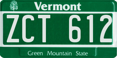 VT license plate ZCT612