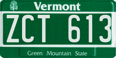 VT license plate ZCT613