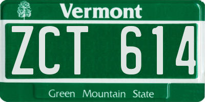 VT license plate ZCT614