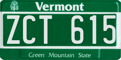 VT license plate ZCT615